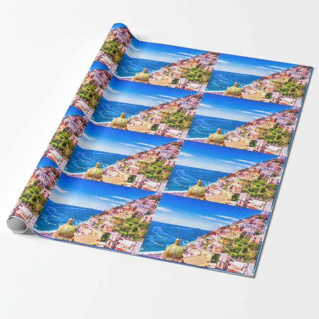 Papel de embrulho Amor por Positano Itália (Desenrolado)