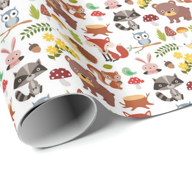 Papel de Embrulho - Animais da Floresta (Ponta do rolo)
