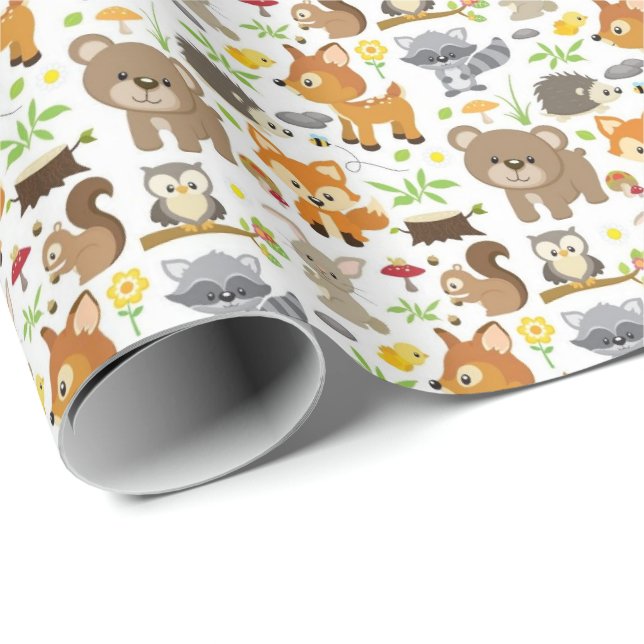 Papel de embrulho - Animais da floresta 2 (Ponta do rolo)