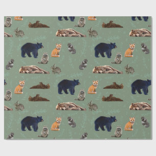 Papel de embrulho Animais Selvagens Amigos da Flor