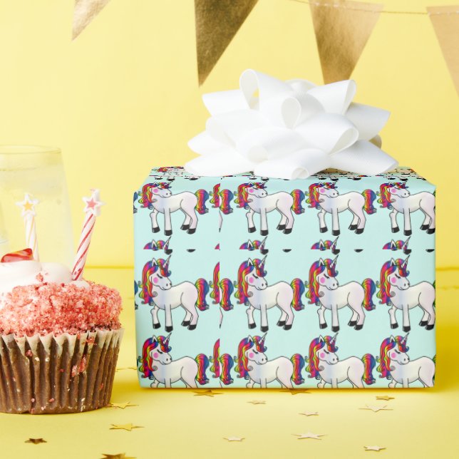 Papel de embrulho ANIVERSÁRIO DE UNICÓRNIO (Festa de aniversário)