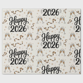 Papel de Embrulho - Ano Novo 2026 Papel de Embrulh