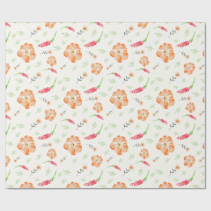 Papel de embrulho aquarela de flores silvestres ve
