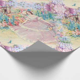 Papel de embrulho aquarela Jardim Country Vintage
