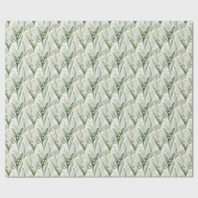 Papel de embrulho aquarela Lírio-do-vale (Aberto)