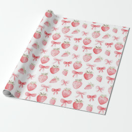Papel de Embrulho Arco de Morango Rosa Coquette