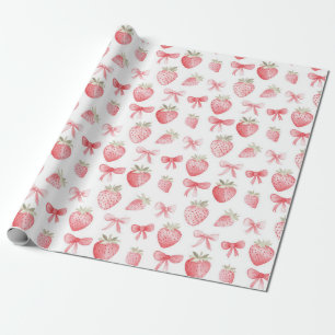 Papel de Embrulho Arco de Morango Rosa Coquette