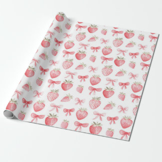 Papel de Embrulho Arco de Morango Rosa Coquette