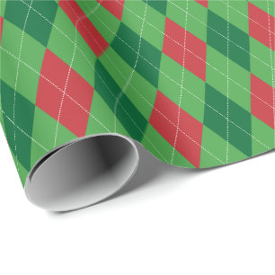 Papel de embrulho argila grande vermelho e verde