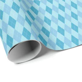 Papel de embrulho Argyle tons azuis