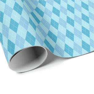 Papel de embrulho Argyle tons azuis