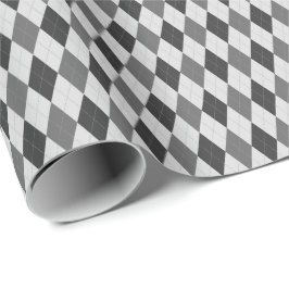 Papel de embrulho Argyle tons cinza