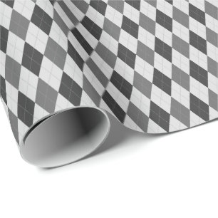 Papel de embrulho Argyle tons cinza