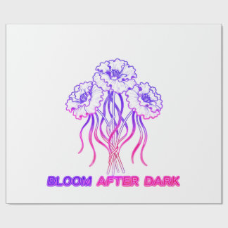 Papel de embrulho artístico - Floral Rosa Neon