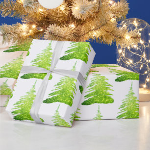 Papel de embrulho Árvore de Natal com purpurina ve