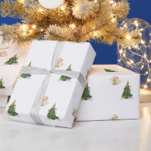 Papel de embrulho Árvore de Natal Verde Luminoso