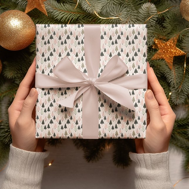 Papel de embrulho Árvores de Natal Pastel (Criador carregado)