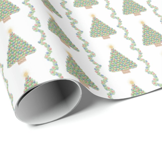 Papel de embrulho Árvores e galhos de conchas de v (Ponta do rolo)