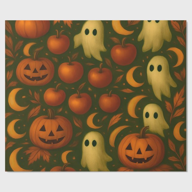 🎃 Papel de embrulho Assustador de Outono – Fantas (Aberto)