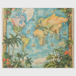 Papel de embrulho - Atlas Vintage