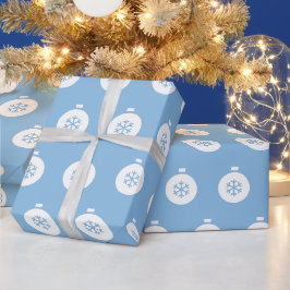 Papel de embrulho azul bola de Natal