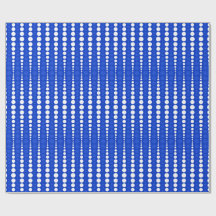 Papel de embrulho azul cobalto e branco com bolinh