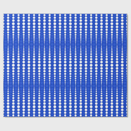 Papel de embrulho azul cobalto e branco com bolinh