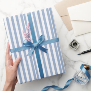 Papel de embrulho azul e branco listrado quadrado