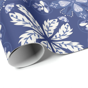 papel de embrulho azul escuro com uma borboleta br