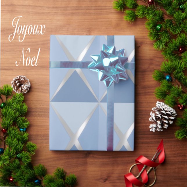 Papel de embrulho azul Natal Joyoux Noel (Criador carregado)