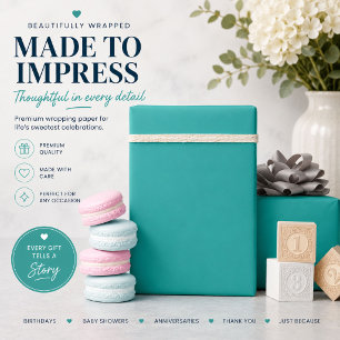 Papel de embrulho azul personalizado
