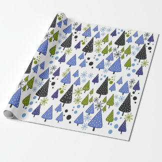 Papel de embrulho azul-verde da Floresta Pequena