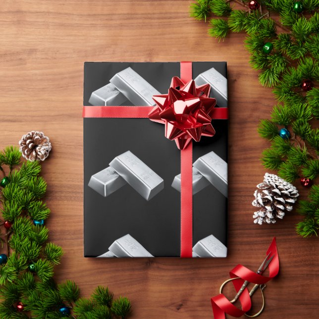 Papel de embrulho Barras de Prata (Presente de Natal)