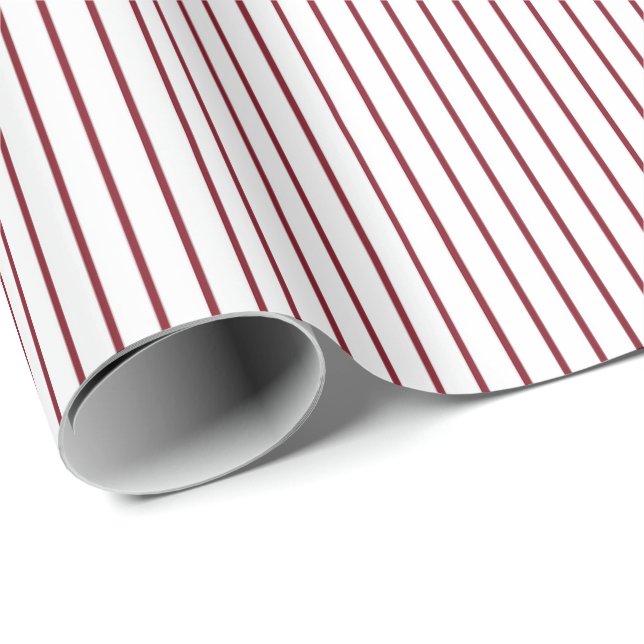 Papel de embrulho básico vermelho com listras fina (Ponta do rolo)