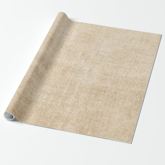 Papel de embrulho Bege Caqui Rústico de aniagem (Desenrolado)