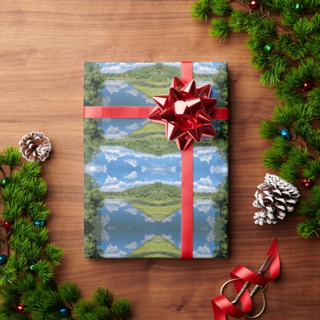 Papel de embrulho Blue Skies (Presente de Natal)