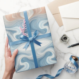 Papel de embrulho Blue Swirl - Embrulho de present