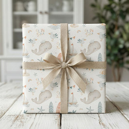 Papel de embrulho Boho Náutico Oceano Chuvada de B