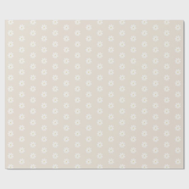 Papel de embrulho Boho Watercolor Daisy (Aberto)