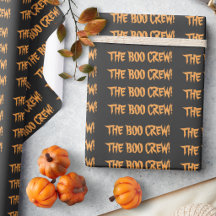Papel de embrulho Boo Crew Halloween para presente