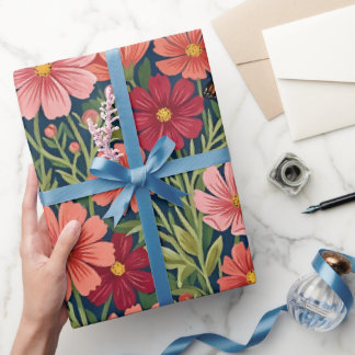 Papel de embrulho borboleta cosmos em guache abstr