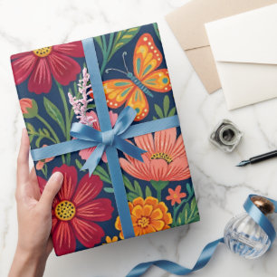 Papel de embrulho borboleta cosmos mexicano abstra