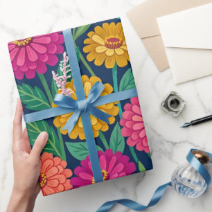 Papel de embrulho Borboleta Zínias Mexicanas Abstr