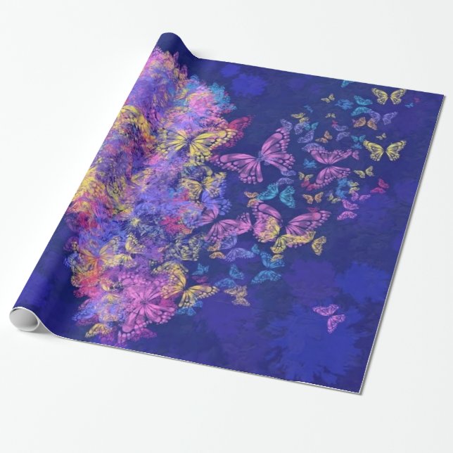 Papel de embrulho Borboletas Coração (Desenrolado)