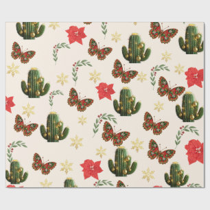 Papel de embrulho Borboletas de Natal no Deserto