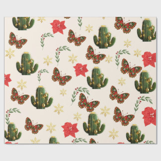 Papel de embrulho Borboletas de Natal no Deserto