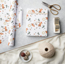 Papel de embrulho botânico Beija-flor de Outono