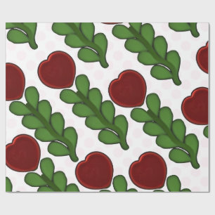 Papel de embrulho botânico de flor de coração radi