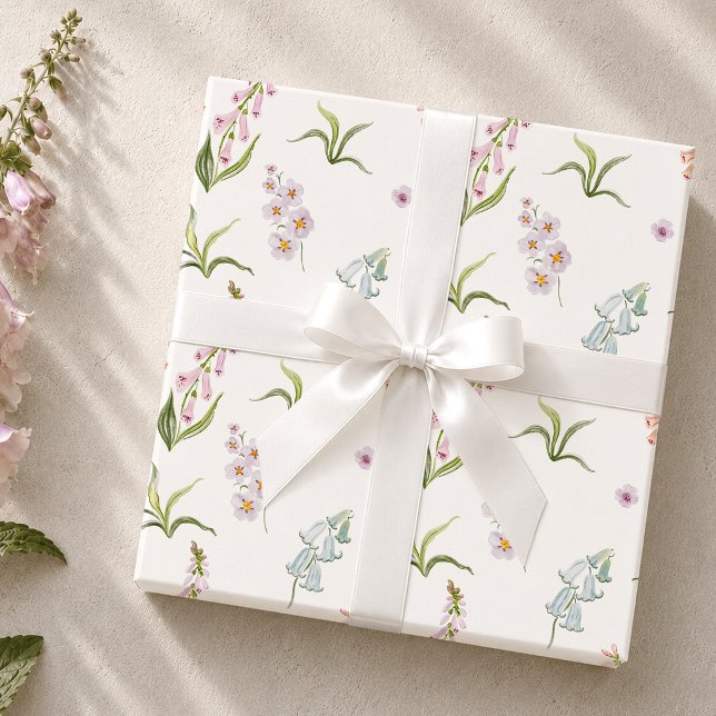 Papel de embrulho botânico de flor silvestre paste (Criador carregado)