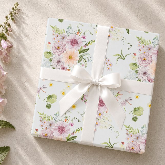 Papel de embrulho botânico de flor silvestre paste (Criador carregado)